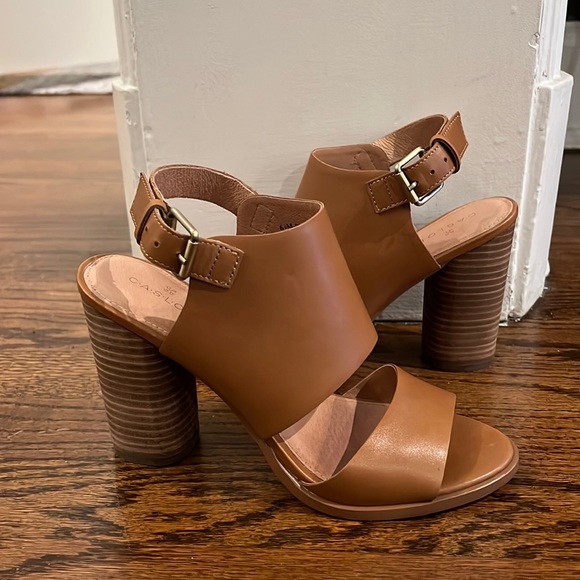 Caslon Cognac Leather Sandals Size 6.5 - Picture 1 of 6